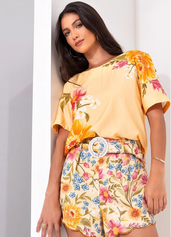 Farm - T-Shirt Floral Mari Amarelo 3