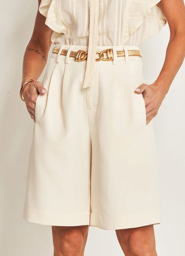 Doce Trama - Bermuda Alfaiataria Comfy Branco