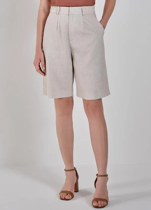 Principessa - Bermuda Alongada de Linho Antonita Cru - PRINCIPESSA