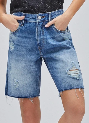 Authoria - Bermuda Alongada Jeans Azul - AUTHORIA