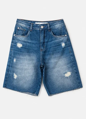 Authoria - Bermuda Alongada Jeans Azul - AUTHORIA