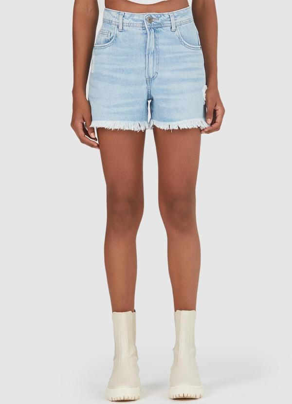 Malwee - Bermuda Azul Claro Boyfriend Jeans Feminina