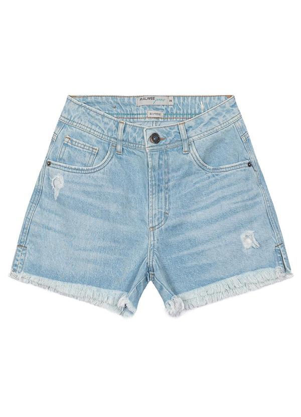 Malwee - Bermuda Azul Claro Boyfriend Jeans Feminina 5