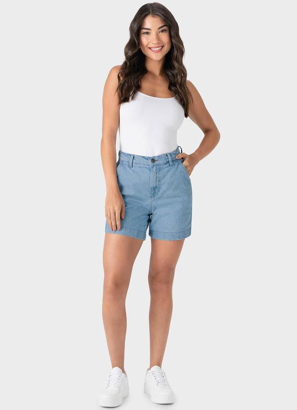 Malwee - Bermuda Azul Claro Feminina Mom Jeans 3