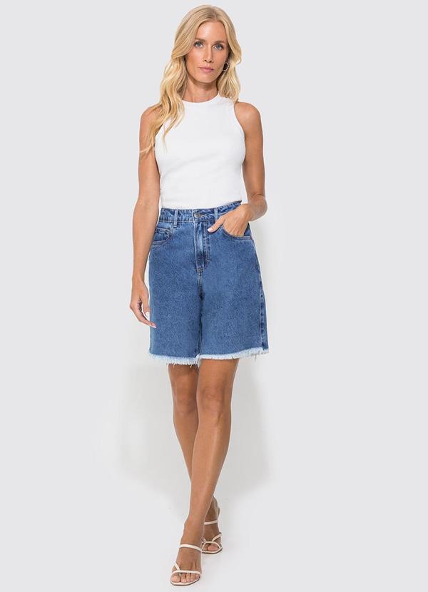 Enfim - Bermuda Azul Feminina Jorts Jeans 2