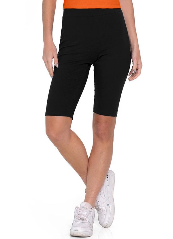 Rovitex - Bermuda Básica Estilo Ciclista Preto