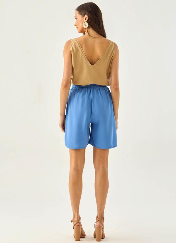 Carlota Costa - Bermuda Bolsos com Amarração Azul 4