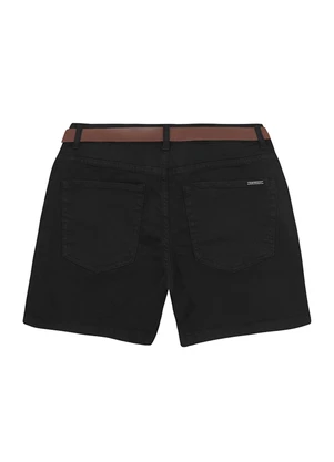 Malwee - Bermuda Boyfriend em Sarja Preto - MALWEE