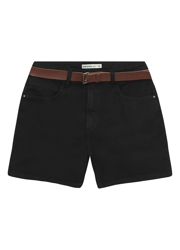 Malwee - Bermuda Boyfriend em Sarja Preto