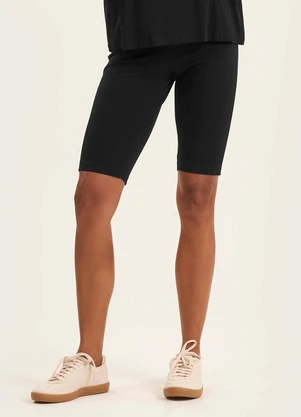 Rovitex - Bermuda Ciclista Feminina em Cotton Pesado Preto - ROVITEX