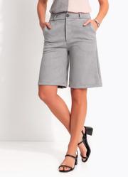 Bermuda Cinza em Malha Suede