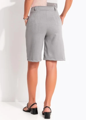 Quintess - Bermuda Cinza em Malha Suede - QUINTESS