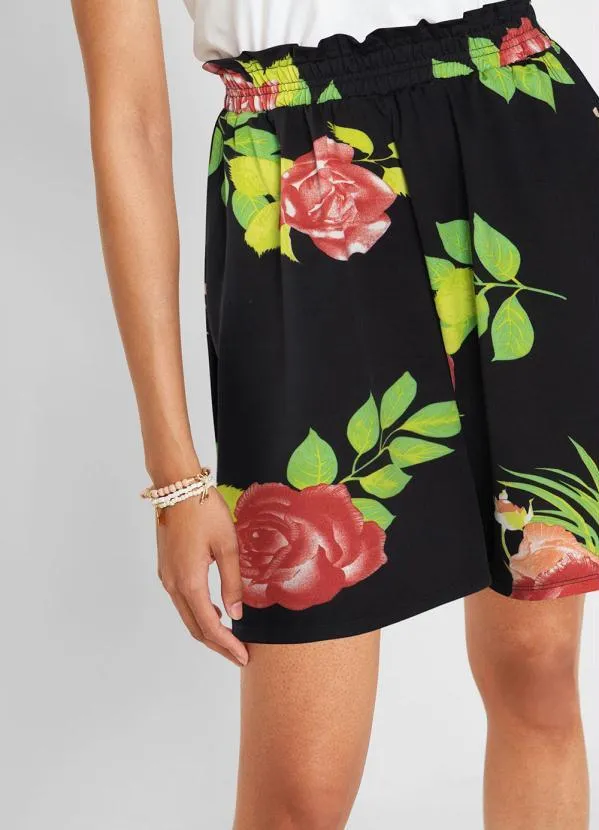 bonprix - Bermuda com Elástico Floral Dark 3