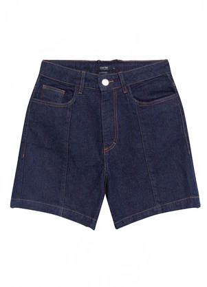 Enfim - Bermuda Comfort Jeans Cintura Alta Azul Escuro - ENFIM