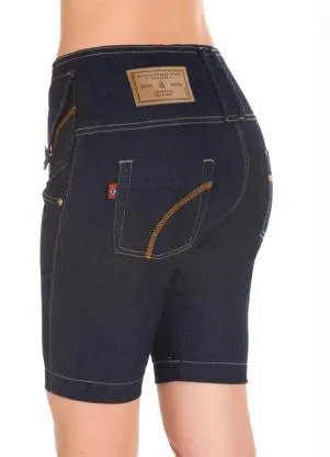 Rosalie - Bermuda Cós Largo Jeans Escuro - ROSALIE