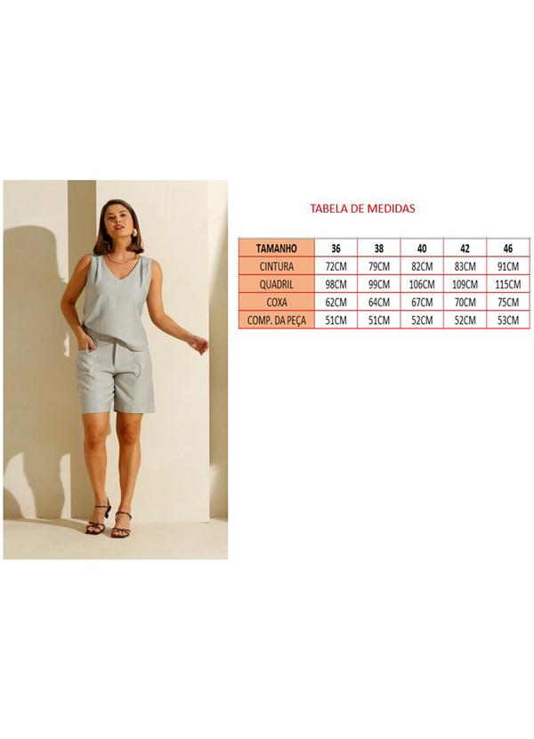 Rafree - Bermuda Fem de Alfaiataria Cinza 4