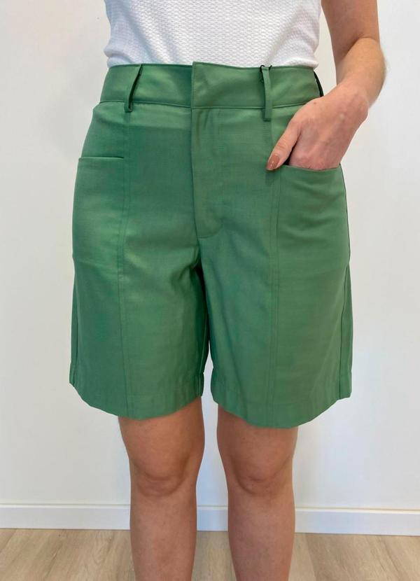 Rafree - Bermuda Fem de Alfaiataria Verde