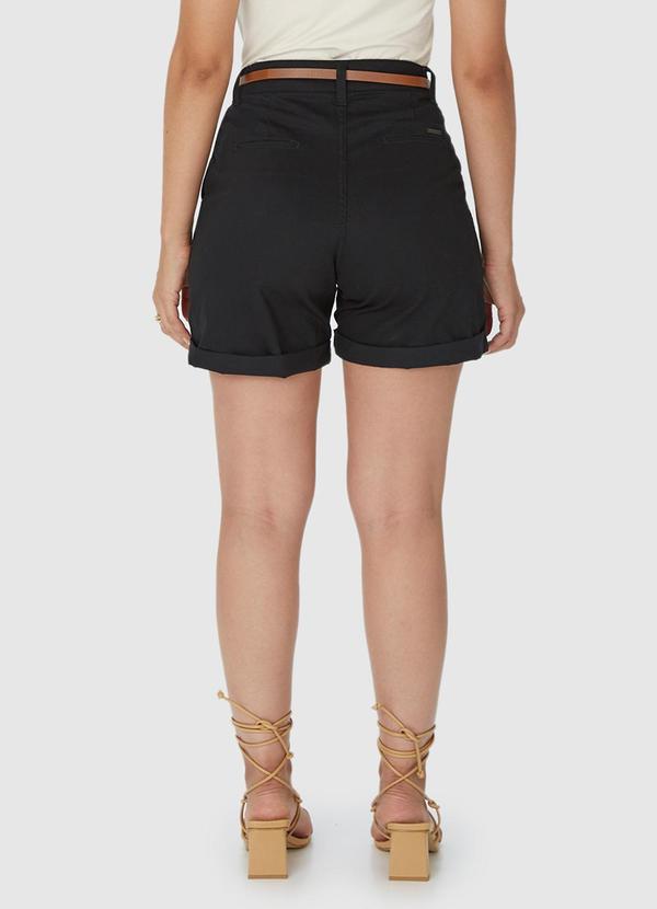 Malwee - Bermuda Feminina Alfaiataria em Sarja Preto 2