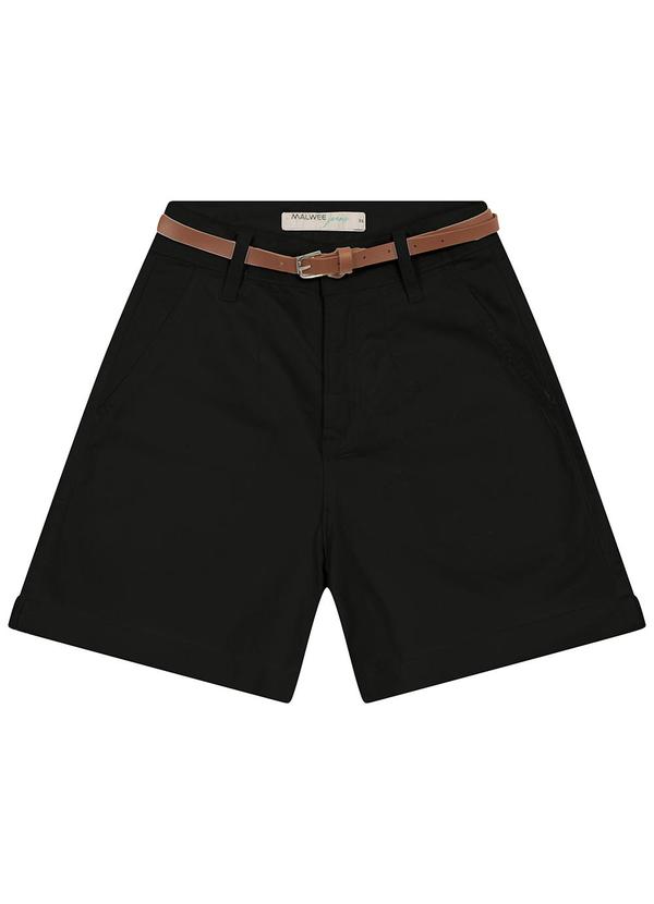 Malwee - Bermuda Feminina Alfaiataria em Sarja Preto 3