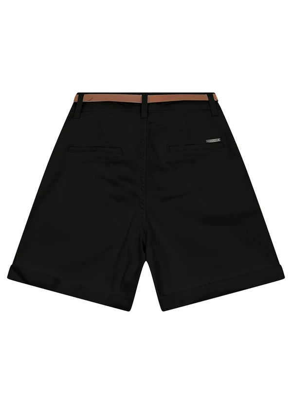 Malwee - Bermuda Feminina Alfaiataria em Sarja Preto 4