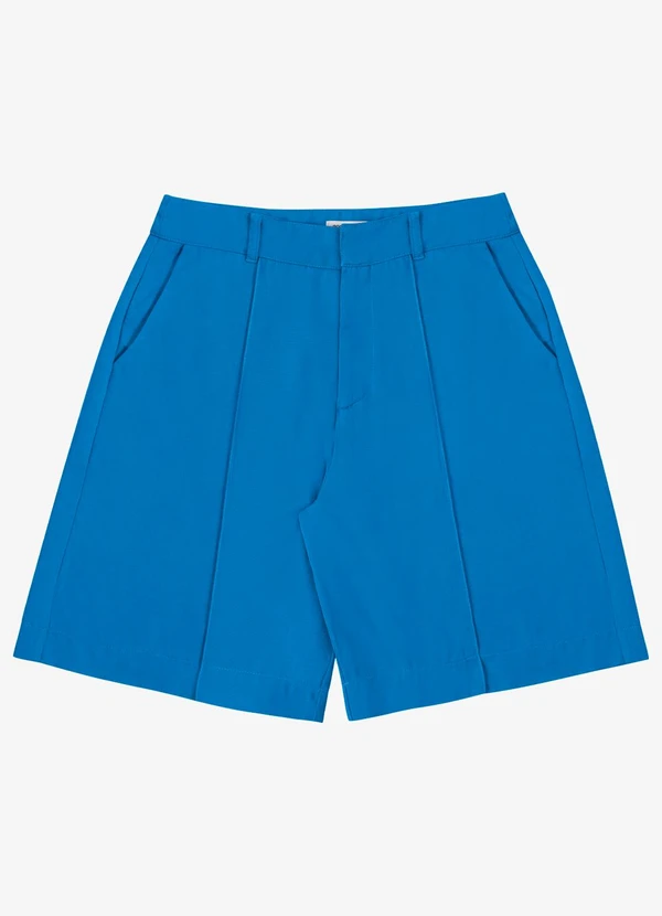 Endless - Bermuda Feminina Alfaiataria Viscose Azul