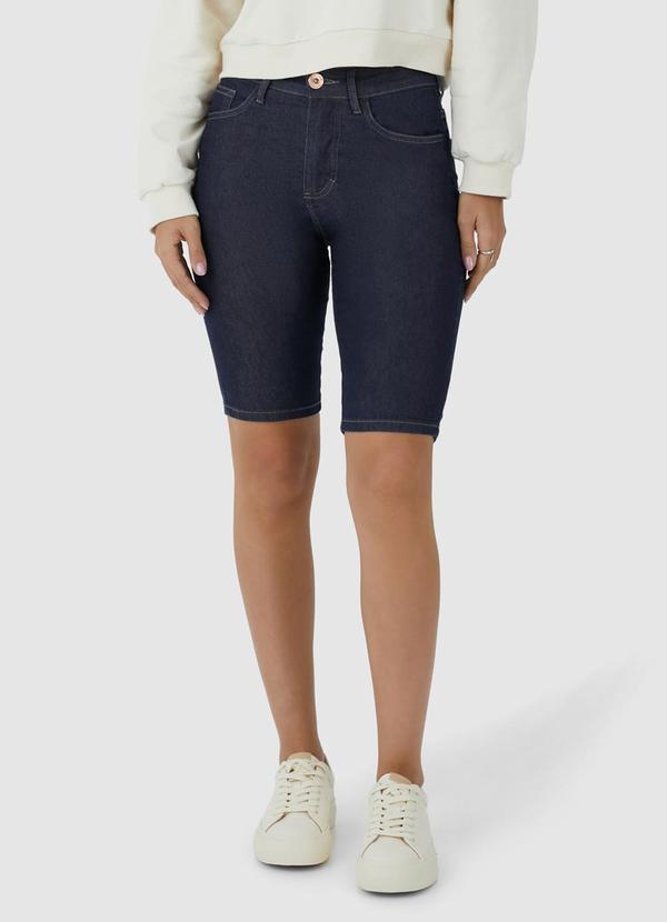 Malwee - Bermuda Feminina Ciclista em Jeans Azul