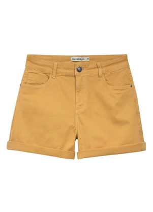 Malwee - Bermuda Feminina Comfort em Sarja Amarelo - MALWEE