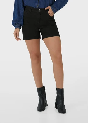 Malwee - Bermuda Feminina Comfort em Sarja Preto - MALWEE