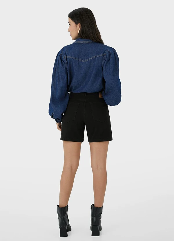 Malwee - Bermuda Feminina Comfort em Sarja Preto 3