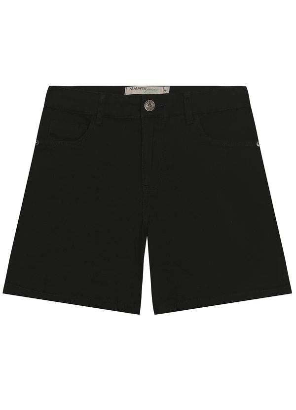 Malwee - Bermuda Feminina Comfort em Sarja Preto 4