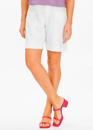 Rafree - Bermuda Feminina de Alfaiataria Branco - RAFREE