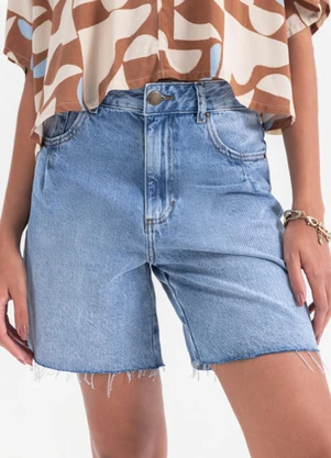 Essendi - Bermuda Feminina em Jeans Kripto Azul - ESSENDI