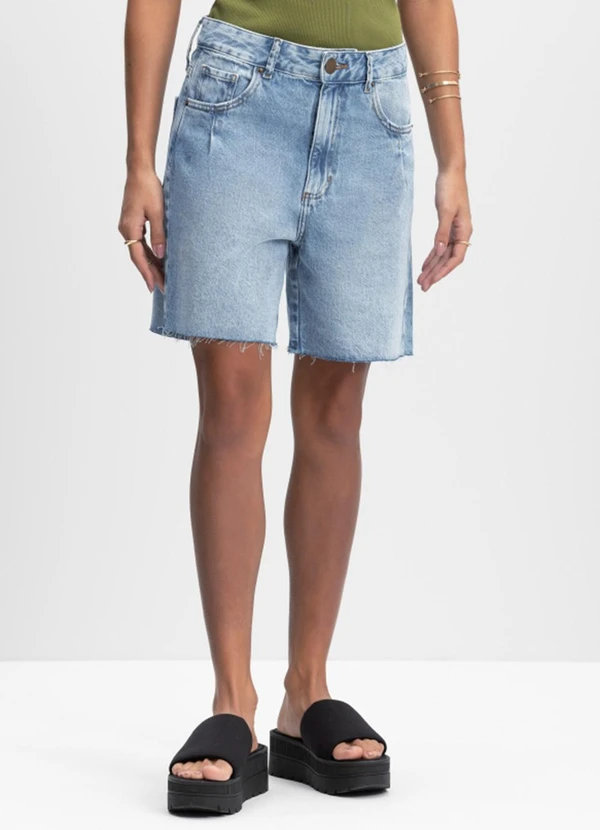 Essendi - Bermuda Feminina em Jeans Kripto Azul 4