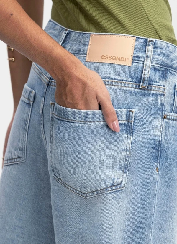 Essendi - Bermuda Feminina em Jeans Kripto Azul 6