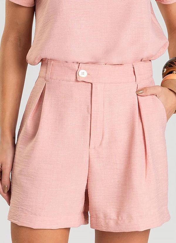 Dianna - Bermuda Feminina em Tecido Rosa