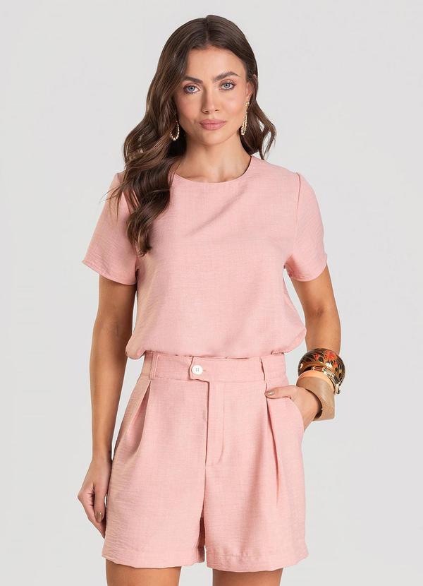 Dianna - Bermuda Feminina em Tecido Rosa 3