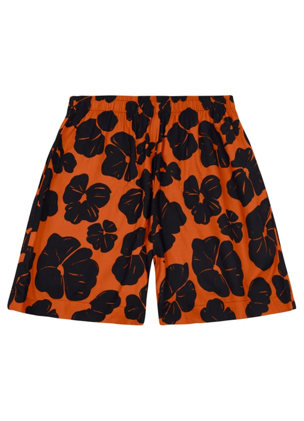 Essendi - Bermuda Feminina em Voher Laranja
