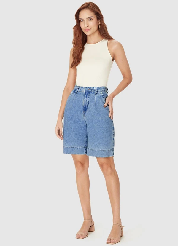 Malwee - Bermuda Feminina Jorts Jeans Azul 4