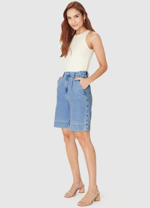 Malwee - Bermuda Feminina Jorts Jeans Azul 5