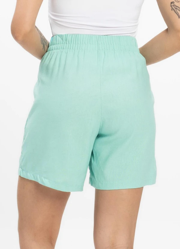 Infinita Cor - Bermuda Feminina Tecido Linho Rovitex Verde 2