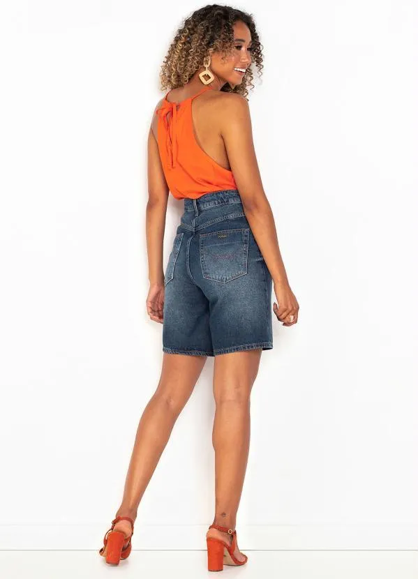 Forum - Bermuda Jeans Ciclista Azul 4