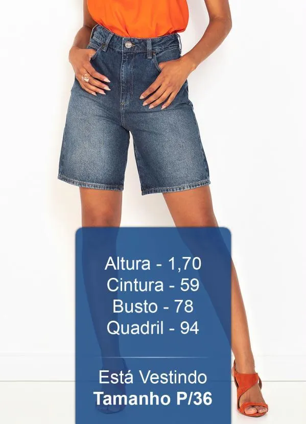 Forum - Bermuda Jeans Ciclista Azul 5