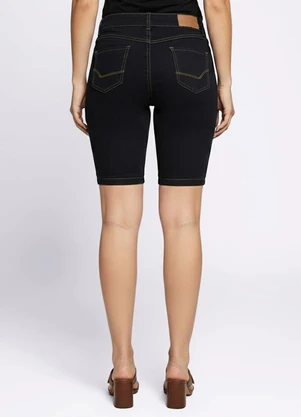 Torra - Bermuda Jeans Feminina Reta Barra Dobrada Azul - TORRA