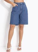 Bermuda jeans perfeita azul m�dio
