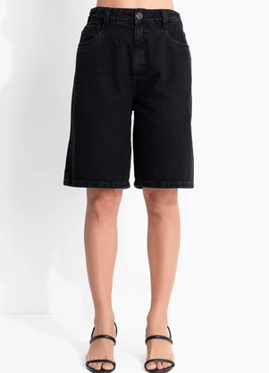 Quintess - Bermuda Jeans Perfeita Preto - QUINTESS