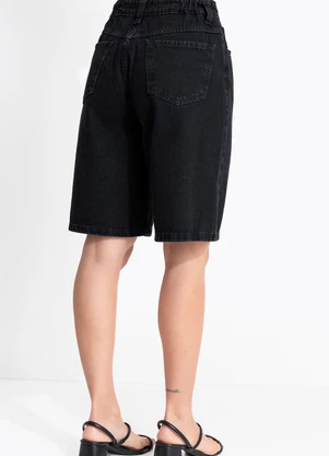Quintess - Bermuda Jeans Perfeita Preto - QUINTESS
