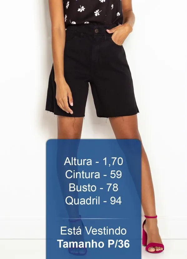Hering - Bermuda Jeans Preta 5