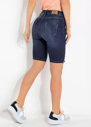 Sawary Jeans - Bermuda Jeans Sawary com Fendas Laterais - SAWARY JEANS
