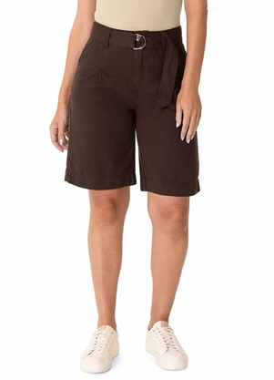 Malwee - Bermuda Jorts em Sarja Marrom Escuro - MALWEE