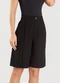 Dianna - Bermuda Jorts Feminina Reta em Sarja Preto - variação: Preto